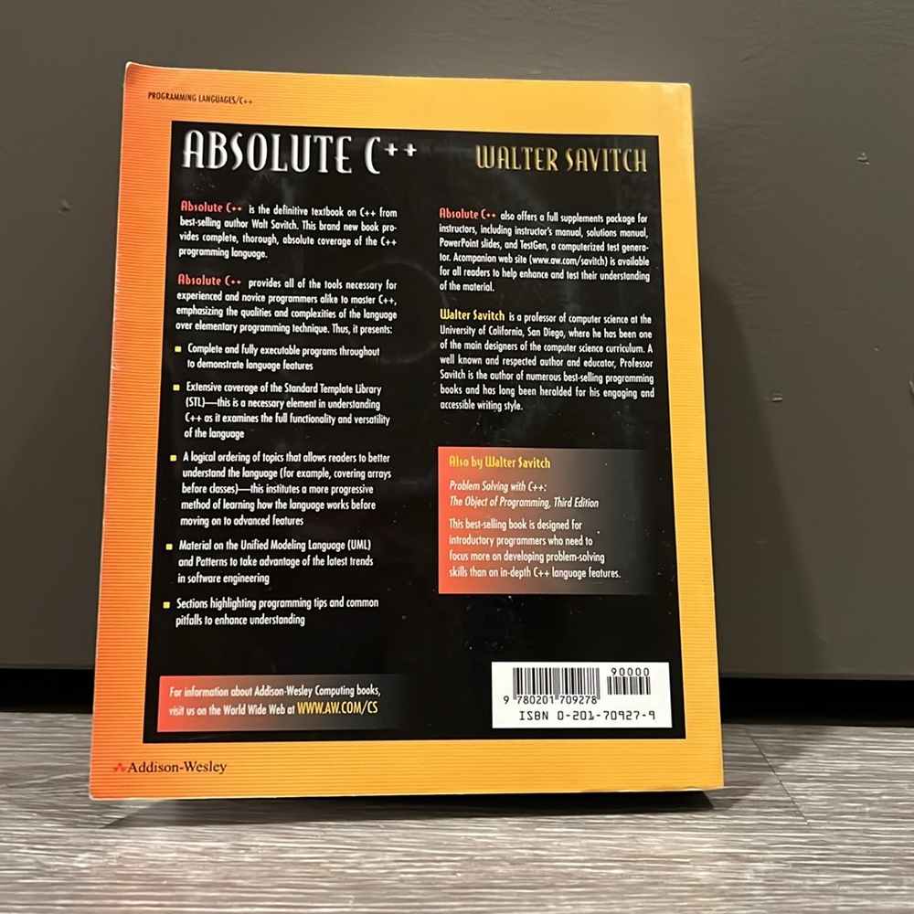 Absolute C++ First Edition Book - Picture 3 of 10